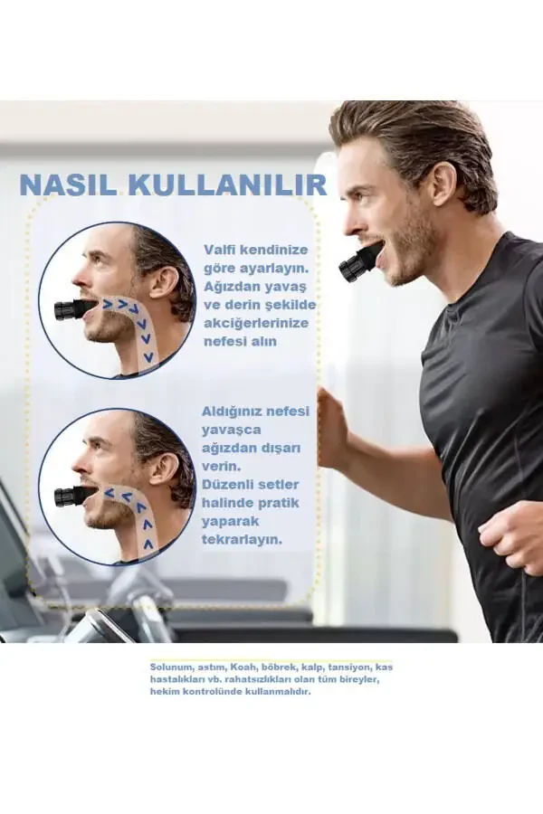 Профессиональный тренажер для дыхания HealthPro Mat Black Level Adjustable Breathing Regulator Black - 2