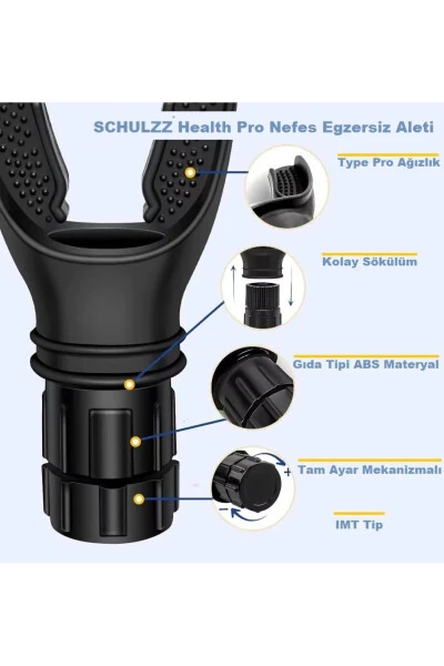 Профессиональный тренажер для дыхания HealthPro Mat Black Level Adjustable Breathing Regulator Black - 3