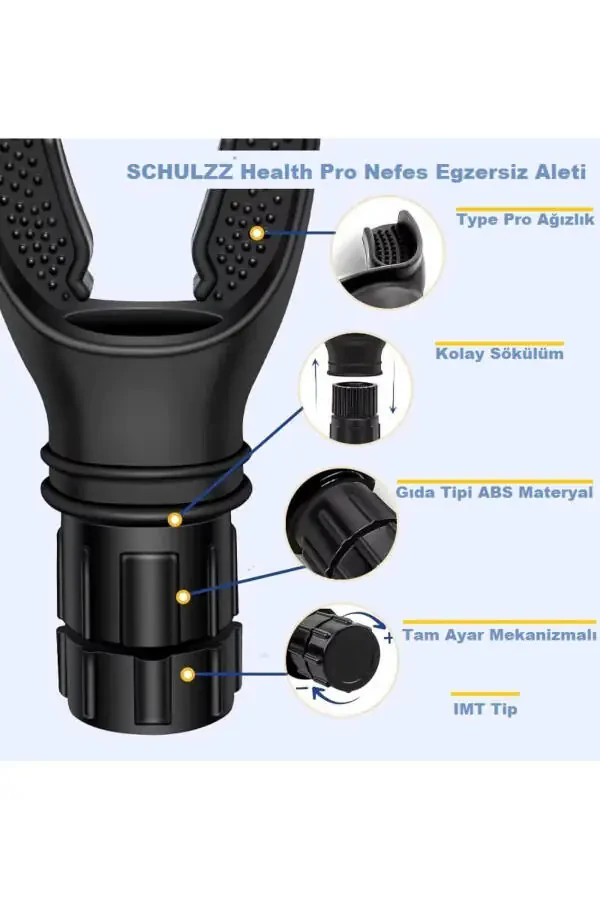 Профессиональный тренажер для дыхания HealthPro Mat Black Level Adjustable Breathing Regulator Black - 3