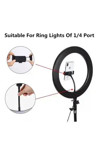 Profesyonel Akrobat Ring Light Telefon Tutucu Klips 360 Derece Döner Fonksiyon-LED PARÇA SİYAH - 5