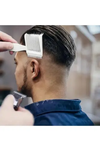 Profesyonel Berber Saç Kesim Tıraş Tarağı 1. Sınıf Kalite-Beyaz 