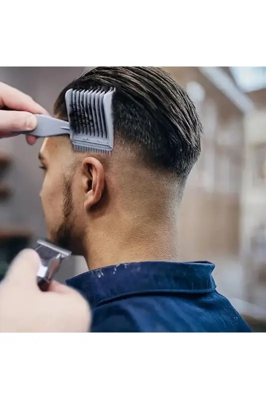 Profesyonel Berber Saç Kesim Tıraş Tarağı 1. Sınıf Kalite-Gri - 1