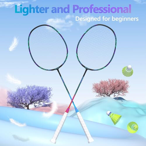 Professional Carbon Fiber Badminton Rackets Badminton Racquet for Backyards Gym - 4