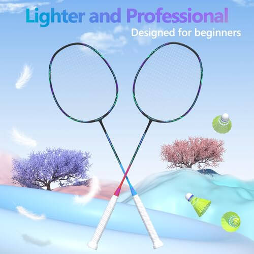 Professional Carbon Fiber Badminton Rackets Badminton Racquet for Backyards Gym - 4