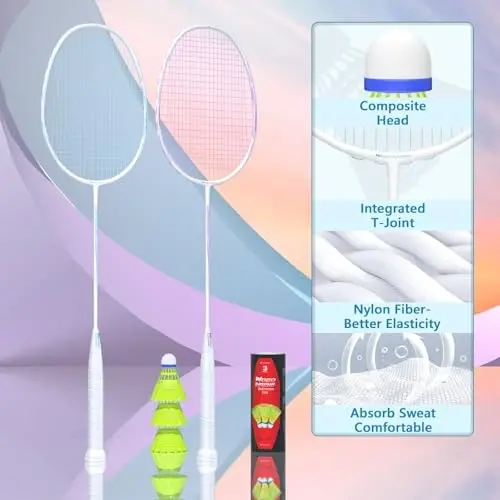 Professional Carbon Fiber Badminton Rackets Badminton Racquet for Backyards Gym - 4