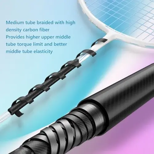 Professional Carbon Fiber Badminton Rackets Badminton Racquet for Backyards Gym - 5