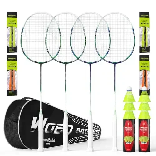 Professional Carbon Fiber Badminton Rackets Badminton Racquet for Backyards Gym 