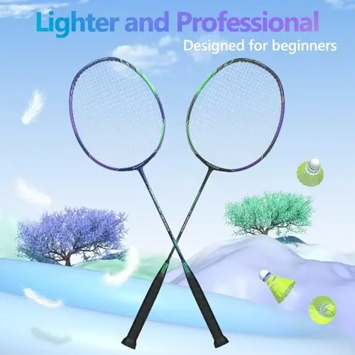Professional Carbon Fiber Badminton Rackets Badminton Racquet for Backyards Gym - 4