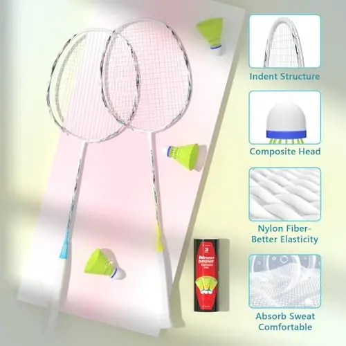 Professional Carbon Fiber Badminton Rackets Badminton Racquet for Backyards Gym - 5