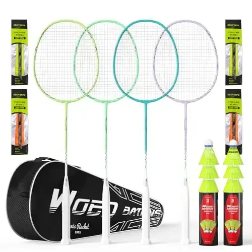 Professional Carbon Fiber Badminton Rackets Badminton Racquet for Backyards Gym - MODAZONE