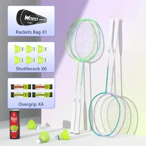 Professional Carbon Fiber Badminton Rackets Badminton Racquet for Backyards Gym - 5