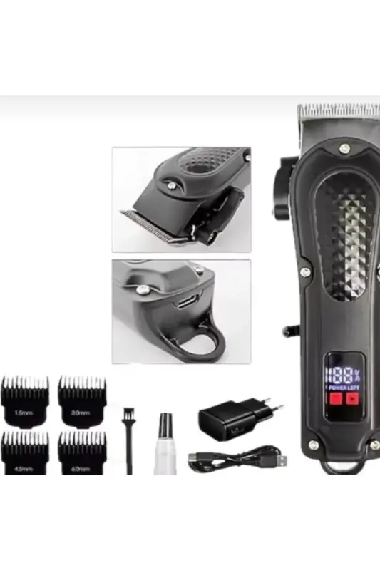 Profesyonel Kullanıma Uygun Saç Sakal Tıraş Makinesi wa-2922, Epilasyon Öncesi Şarjlı Tıraş Makinası-Siyah - REVOPRO