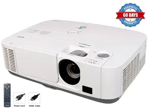 Pre-Owned NEC P401W 1080i Digital Projector 4000 ANSI 3LCD for Professional Corporate Usage HD HDMI with Accessories Bundle - 1