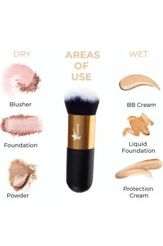 Professional Make-up Luxury Kabuki Fondöten Ve Allık Makyaj Fırçası Dm - 4