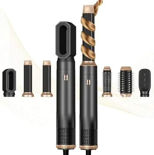 Yitrust 6 in 1 Hair Dryer Brush, Blow Dryer Brushies Ionic Hair Dryer, Oval Hot Air Brush, Hair Curler Straightener Magic Styler Autowrap Air Styler - 4