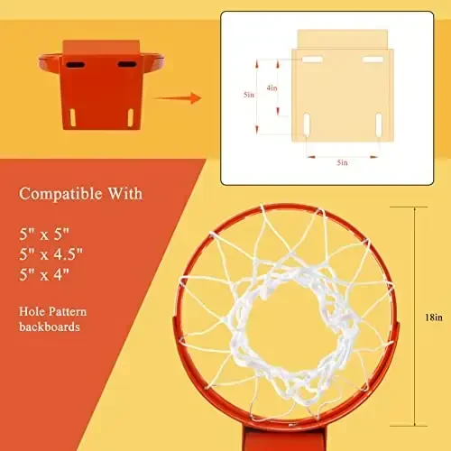 PROGOAL Breakaway Basketball Rim, Heavy Duty Flex Rim Replacement 5/8-In, Standard Goal Reinforced Mounting Bracket Fit Most Size Backboards Indoor and Outdoor - 3