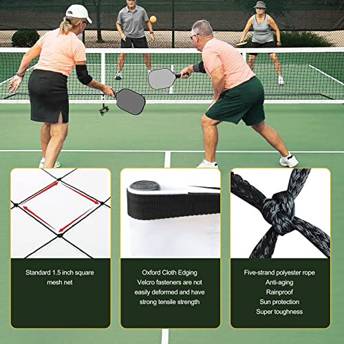 Progoal Badminton ve Pickleball Ağı Sistemi, Evrensel Tekerlek, Hareketli Sabit Metal Çerçeve, Sağlam Naylon Ağ ve Taşıma Çantası ile, 22 Fit Taşınabilir Yükseklik Ayarlanabilir Ağ Pickleball ve Diğer Oyunlar için - 3