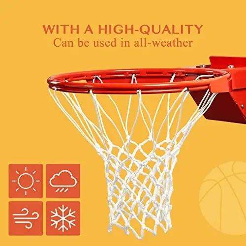 PROGOAL Breakaway Basketball Rim, Heavy Duty Flex Rim Replacement 5/8-In, Standard Goal Reinforced Mounting Bracket Fit Most Size Backboards Indoor and Outdoor - 7