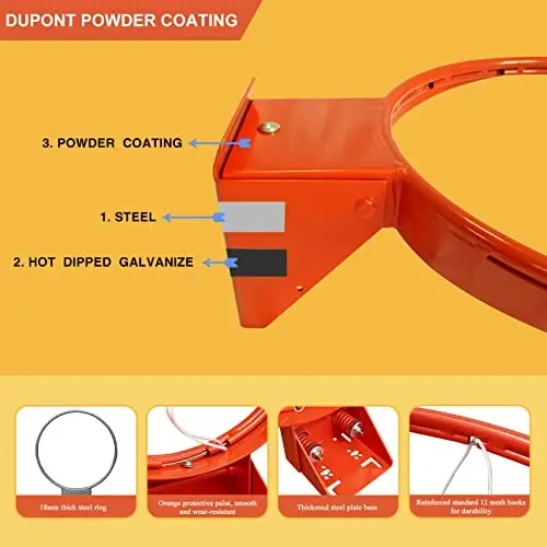 PROGOAL Breakaway Basketball Rim, Heavy Duty Flex Rim Replacement 5/8-In, Standard Goal Reinforced Mounting Bracket Fit Most Size Backboards Indoor and Outdoor - 4
