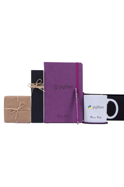 Programmer Python Designed Mug Agenda Pen Chocolate Birthday Gift - KITAPLI HEDIYE