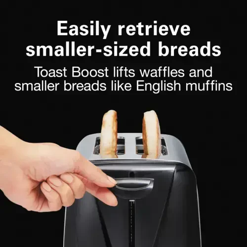 Proctor Silex 2 Slice Toaster, Built-In Cord Wrap, 7 Toast Shades, Auto Shutoff, Cancel Button, Silver and Black - 3