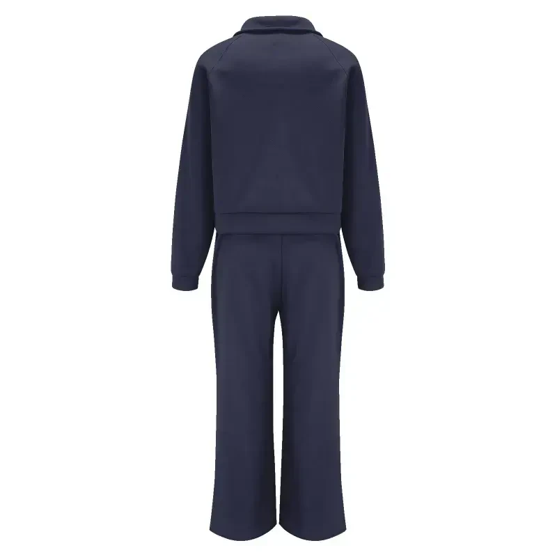 Prolriy Sweatsuits for Women Two Piece Outfits Sweatsuit Set Quarter Zip Sweatshirt Wide Leg Sweatpant Fall Set Tracksuit Womens 2 Piece Outfits Navy L - 6