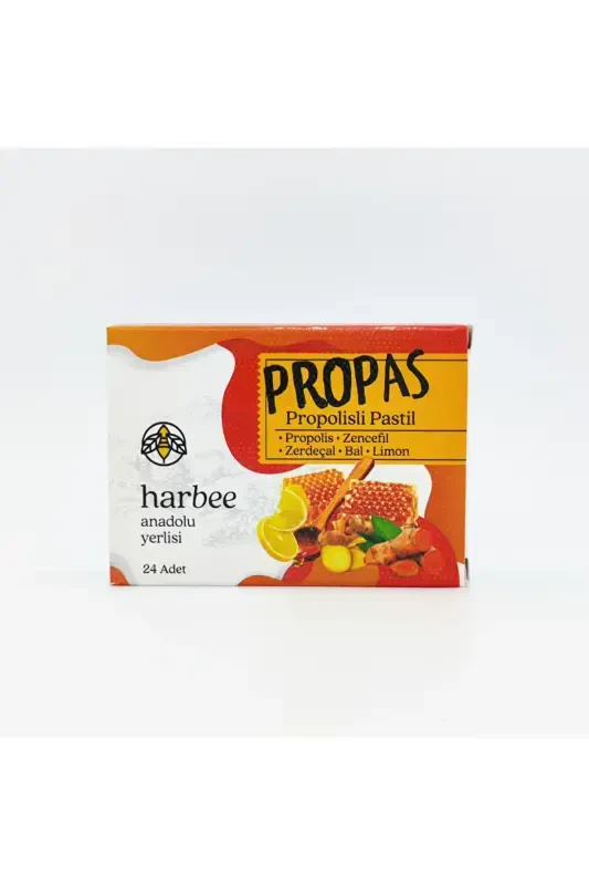 Propolis Zencefil Zerdaçal Pastil 16’lı Boğaz Rahatlatıcı - Harbee Propas - 3