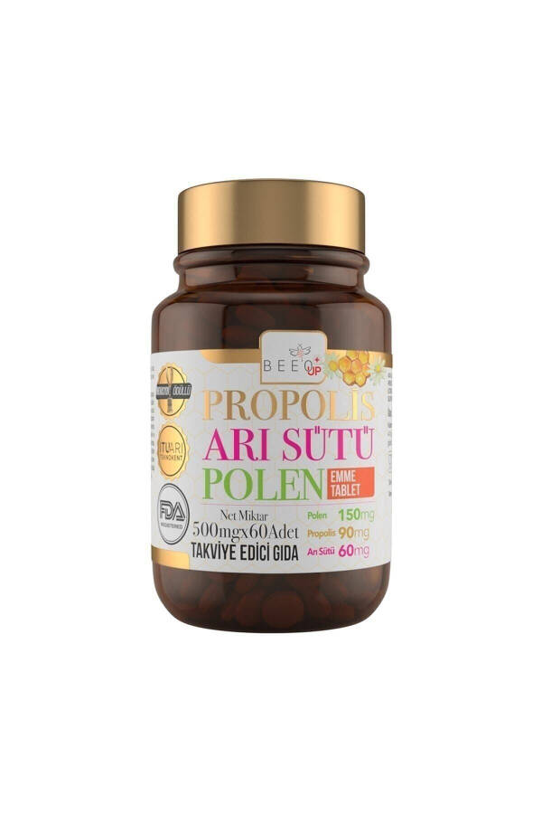 Propolis Arı Sütü Polen Emme Tablet 500 mg x 60 Adet - 4