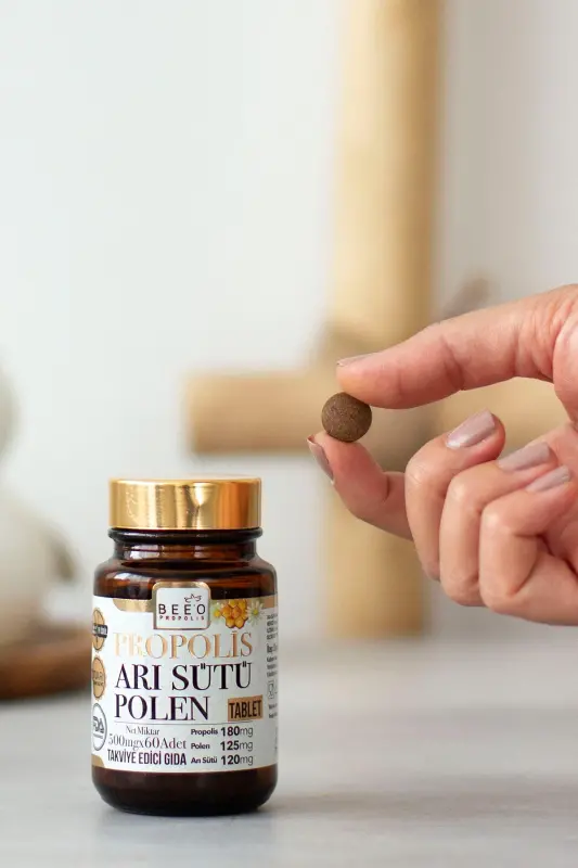 Propolis Asal Suti Polen Kattalar Uchun 60 Tabletka - 7