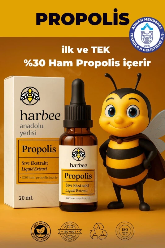Propolis Damla 20ml %30 Ham Propolis Bağışıklık Desteği %100 Doğal - Harbee - Modazone