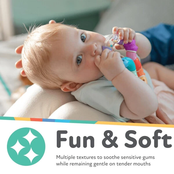 Прорезыватель для зубов Nuby Twista для младенцев и детей, разноцветный дизайн. - 1