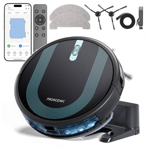 Proscenic 850T WiFi Robot Vacuum and Mop with Gyro Navigation, Boundary Strip, Self-Charging - for Hard Floors and Carpets. - 1