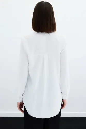 Простая классическая рубашка - Экри - 8
