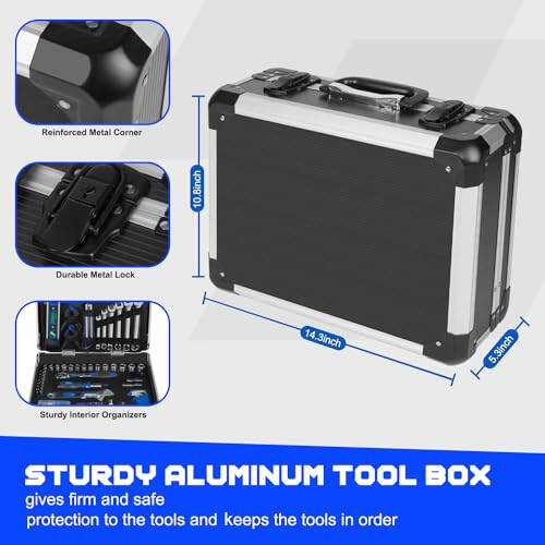 Prostormer Tool Kit for Home, 259-Piece Household Hand Tool Kit with Heavy Duty Aluminium Tool Box, All-Purpose Tools for House, RV, Car, Workshop and More - 6