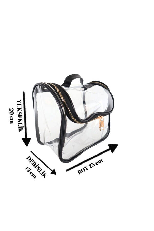 Прозрачный косметический чехол с большой вместимостью Многофункциональный косметический пляжный влажный чехол - 3