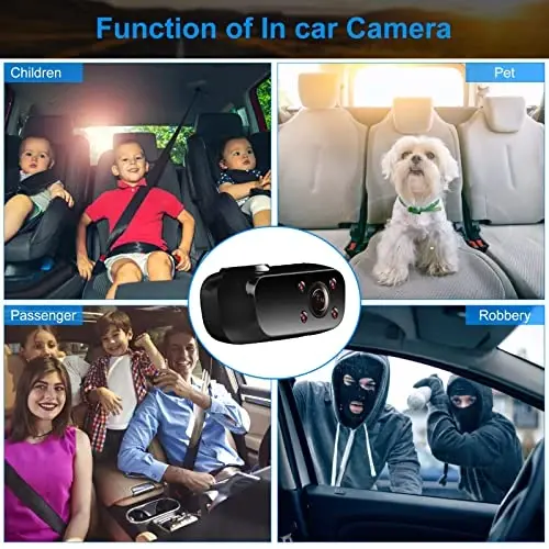 PRUVEEO 2K Mirror Dash Cam 3 Channel,Rear View Mirror Camera,Dash cam Front and Rear Inside,12'' Full Touch Screen, IR Night Vision,GPS,Parking Assistance,Free128GB Card - 3
