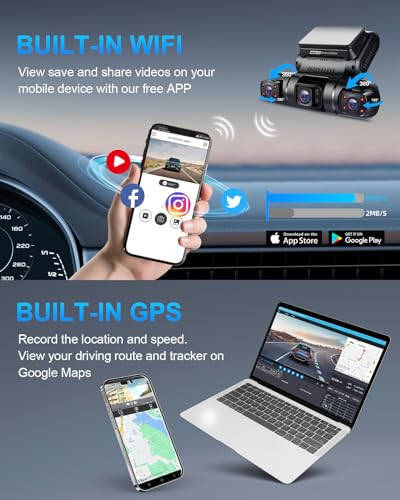 PRUVEEO 360 Derece Görüş 4 Kanallı Ön ve Arka İç Sol Sağ Dash Cam, Arabalar için Dash Kamera, Dahili GPS WiFi Gece Görüşü, 7/24 Kayıt Park Modu Monitörü, Ücretsiz 128G Kart - 10