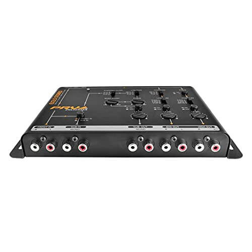 PRV AUDIO Crossover Car Audio EX3.5 Stereo 3 Way or 2 Way Electronic Crossover 9 Volts, 4 in 6 Out RCA Channels Car Sound Processor - 2