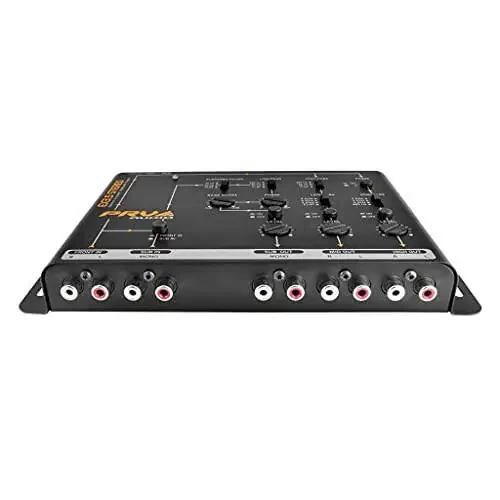 PRV AUDIO Crossover Car Audio EX3.5 Stereo 3 Way or 2 Way Electronic Crossover 9 Volts, 4 in 6 Out RCA Channels Car Sound Processor - 2