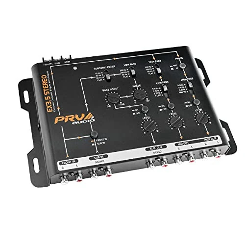 PRV AUDIO EX3.5 Avtomobil Stereo Elektron Krossover (3/2 yo'nalishli), 9V, 4in/6out RCA Kanallar, Ovoz Protsessori - PRV AUDIO