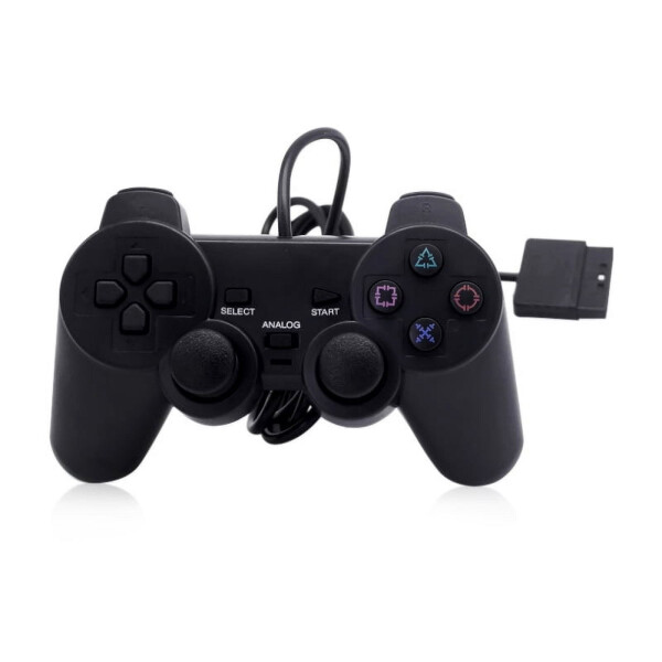 PS2 için Kablolu Kumanda, Kablolu Oyun Kumandası Çift Titreşimli Şok Uzaktan Joystick Oyun Kumandaları PlayStation 2 için, Siyah - 7