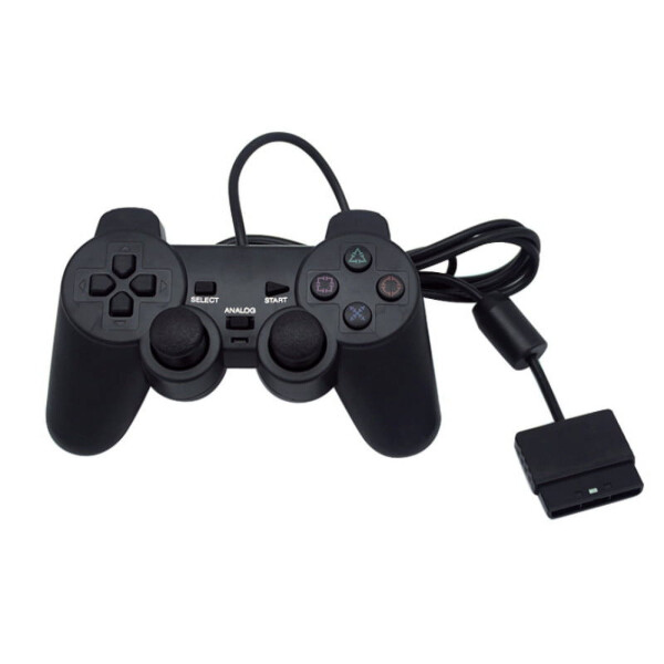 PS2 için Kablolu Kumanda, Kablolu Oyun Kumandası Çift Titreşimli Şok Uzaktan Joystick Oyun Kumandaları PlayStation 2 için, Siyah - 10