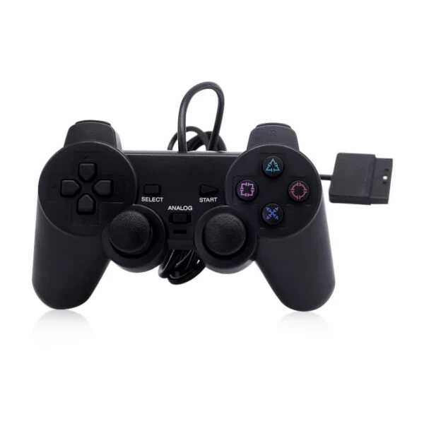 Wired Controller for PS2, Wired Gamepad Controller Double Vibration Shock Remote Joystick Gamepads for PlayStation 2,Black - Modazone (1)
