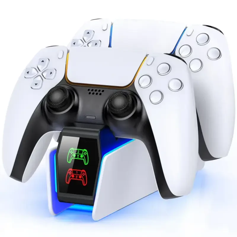 PS5 Controller Charger, ESYWEN Charging Station for PlayStation 5 Controller, Fast PS5 Charging Dock Station with LED Indicator, PS5 Accessories-White- - Modazone