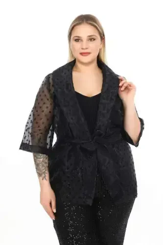 Puantir naqshli Organza Ko'ylagi Nd7 - 1