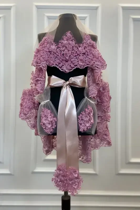 Pudra Gelin Duvak Seti, Kına Duvağı, Vip Model-Pudra - ZEYMERADE