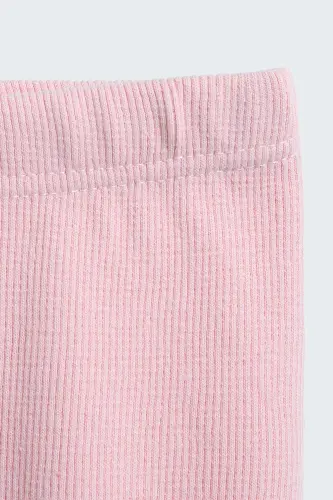Pudra Pembe 1-5 Yaş Doğal Pamuklu Çocuk Taytı - pudra - 3