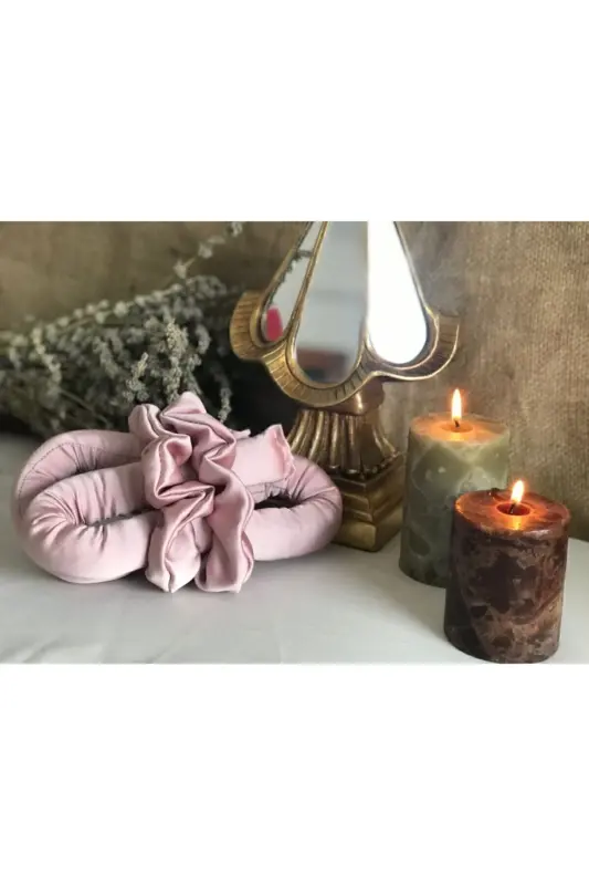 Pudra Pembe Isısız Saç Şekillendirme Seti Saten Saç Sosisi Saç Bigudisi Seti Saç Şekillendirici - Pembe - 1