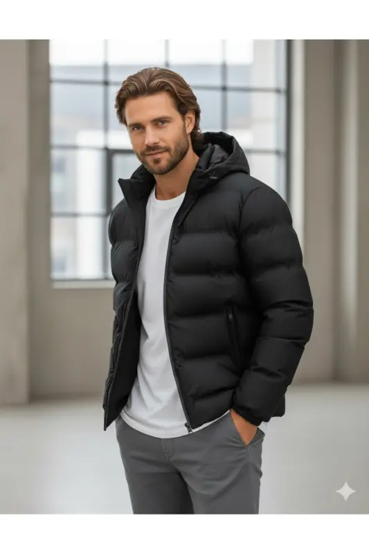 Puffer Black Men's Water and Cold Proof Coat - Black - 5
