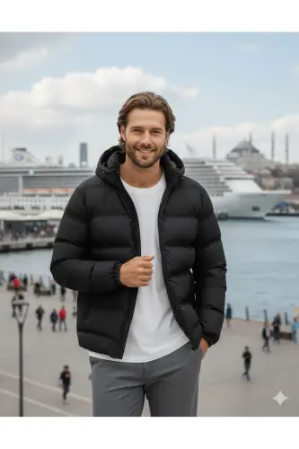 Puffer Black Men's Water and Cold Proof Coat - Black - 6